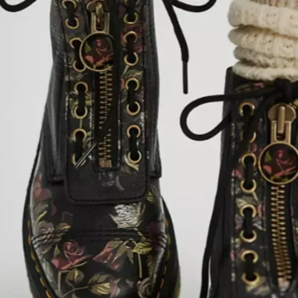 DR. MARTENS SINCLAIR DECAYED ROSES LEATHER PLATFORM BOOTS MSRP$280 Most Beloved - Picture 16 of 16